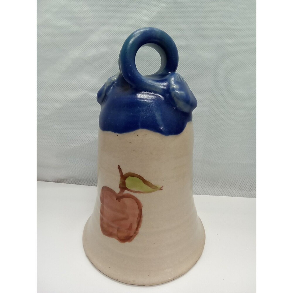 Bell Shaped Decor With Apple Ceramic 8X6 Blue Red Beige